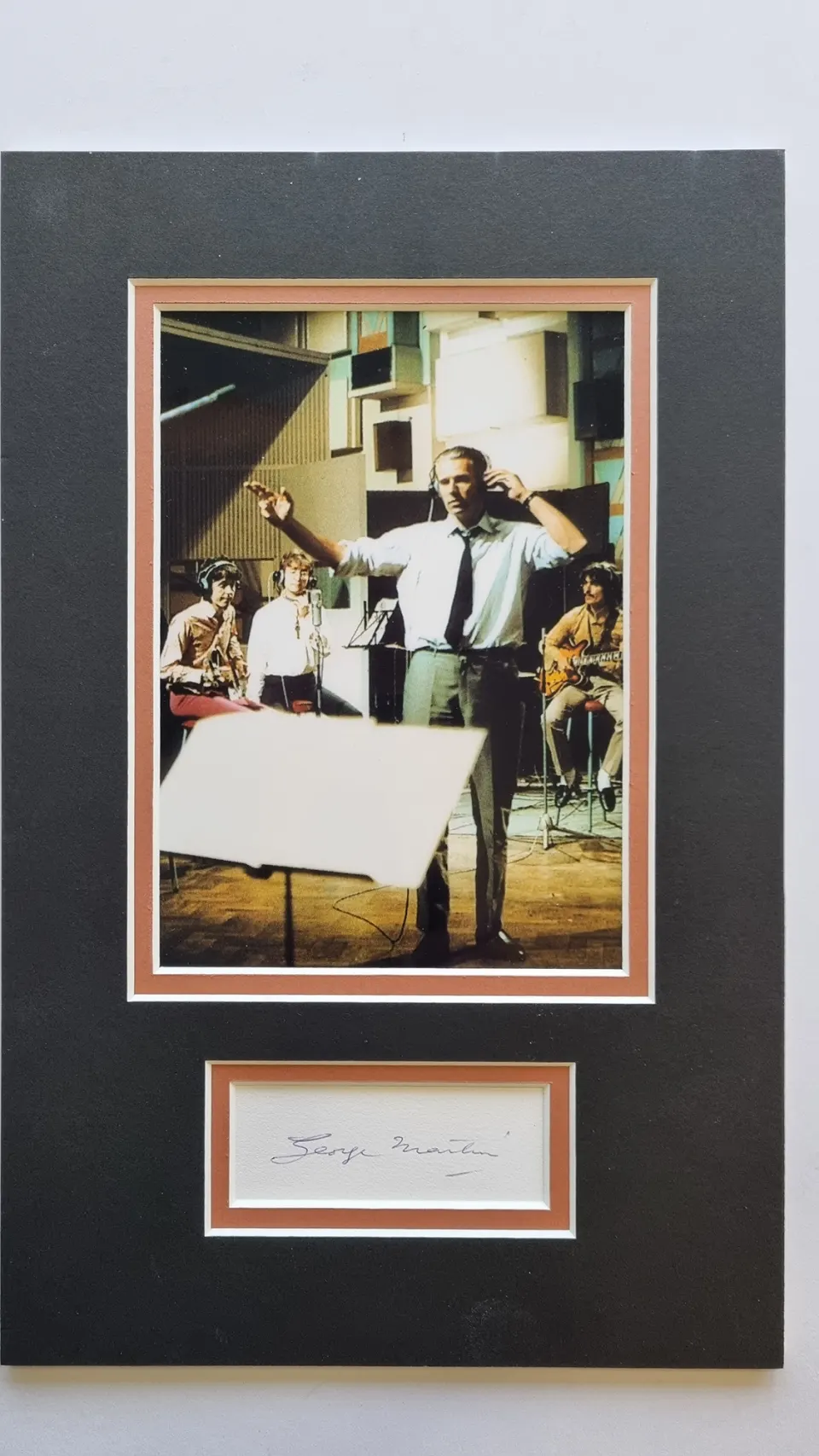 George Martin Mounted Presentation with Original Signature