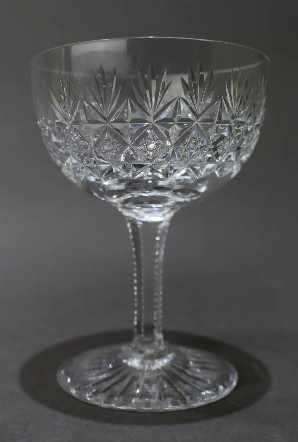 Set of 6 Vintage Webb Crystal Champagne Saucers