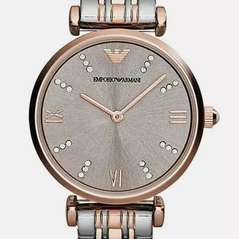Emporio Armani AR1840 Women's Quartz Designer Watch - Rose Gold & Silver