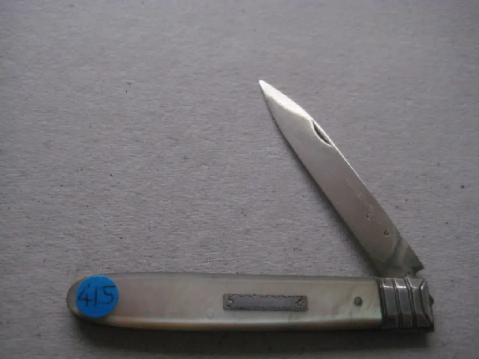 George III Mother of Pearl Hafted Silver Bladed Folding Fruit Knife