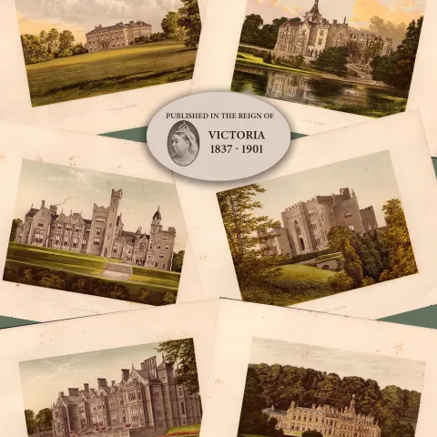 Ireland Job Lot 150 Years-Old Gilt-Edge Coloured Victorian Antique Book Plates-1.