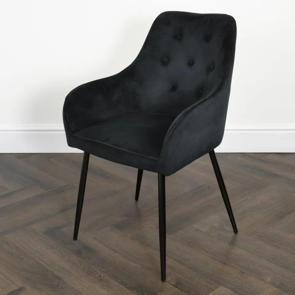 Chesterfield Black Dining Chair (set of 2) RRP - £490