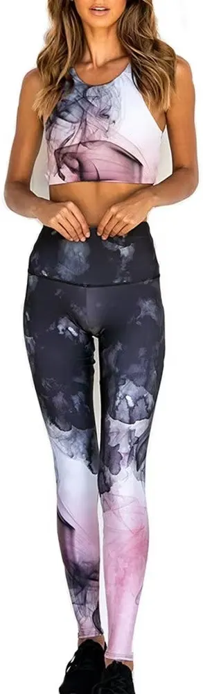 Women's Yoga Sportsuit Fitness Set, Slim 2 Piece Set, Size Large