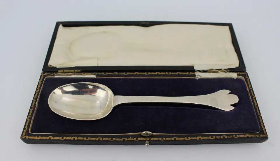 Cased Silver Feeding Spoon by Deakin & Francis