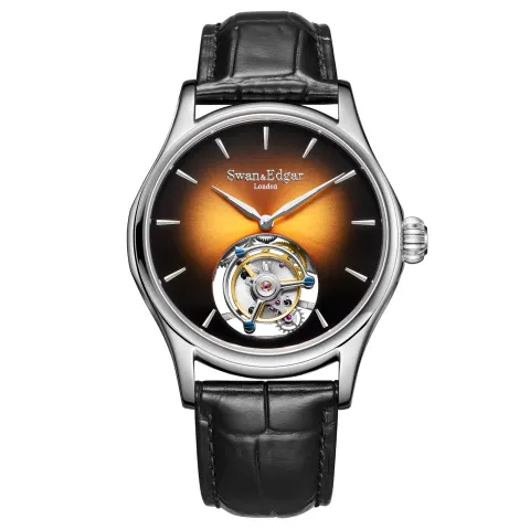 Swan & Edgar Hand Assembled Tourbillon Orange Watch - Free Delivery & 5 Year Warranty