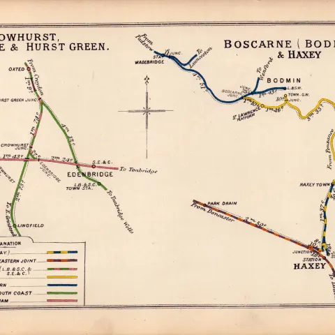 Bodmin Boscarne Hexly Cornwall Antique Railway Junction Diagram-126.