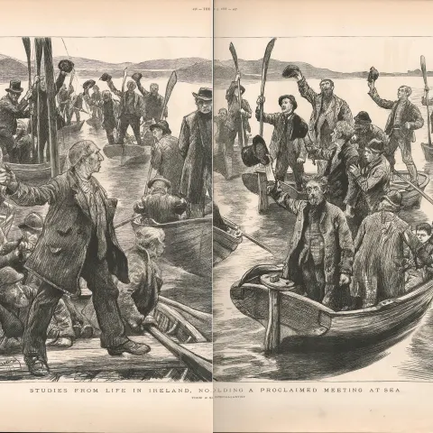Holding A Proclaimed Meeting at Sea Coast of Cork 1888 Newspaper