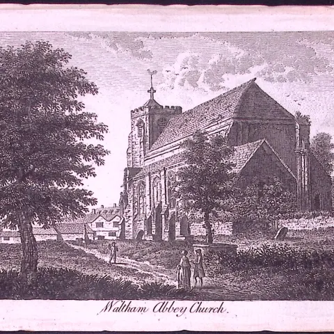 Waltham Abbey Church Rare 1776 Georgian Copper Plate Antique Engraving -75