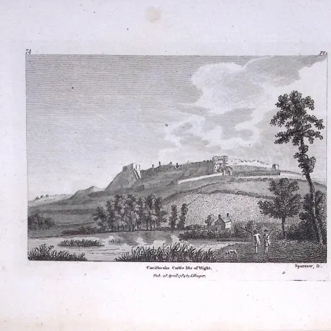 Isle of Wight Carisbroke Castle Francis Grose Rare 240 Years-Old Copper Engraving-17