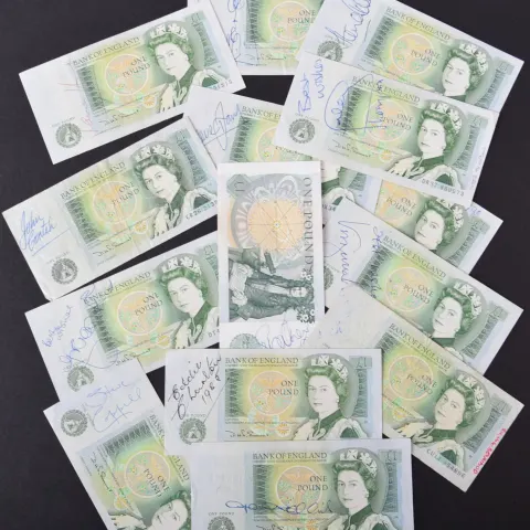 Bank of England Notes original signatures inc. James Hunt