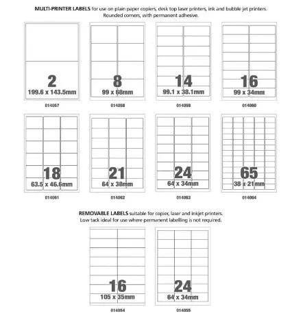 25 x Brand New Packs Of Assorted Multi Printer Labels RRP £5.29 ea