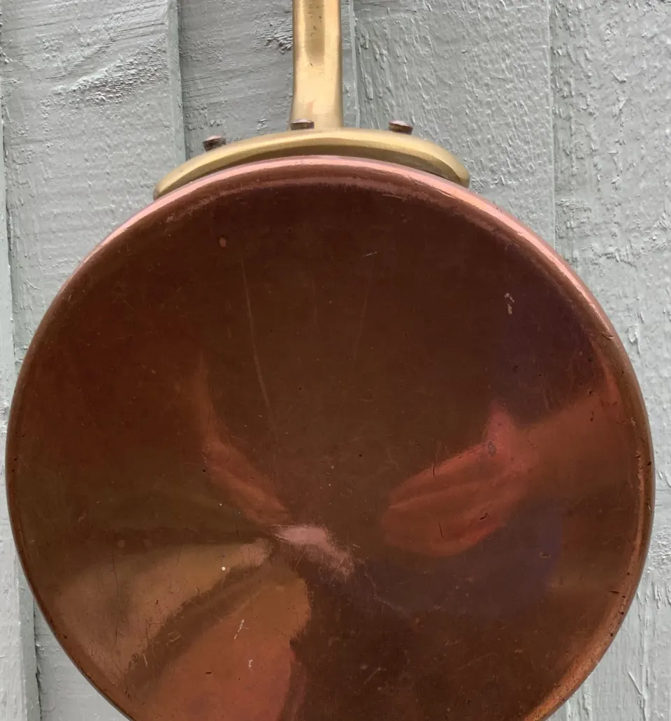 VICTORIAN HEAVY  COPPER & BRASS HANDLE PAN