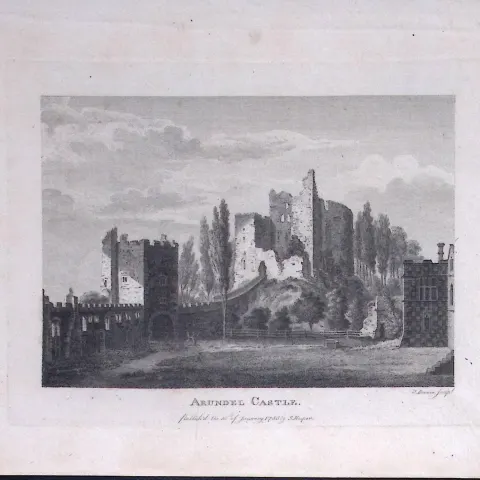 Arundel Castle Sussex Francis Grose Rare 240 Years-Old Copper Engraving-29
