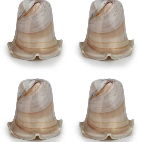 4 x Agate Style Small Opening Glass Lampshades