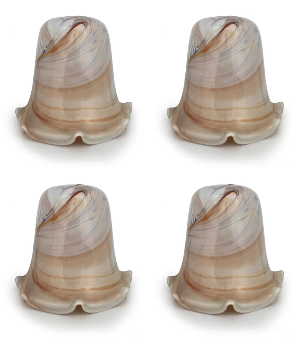 4 x Agate Style Small Opening Glass Lampshades