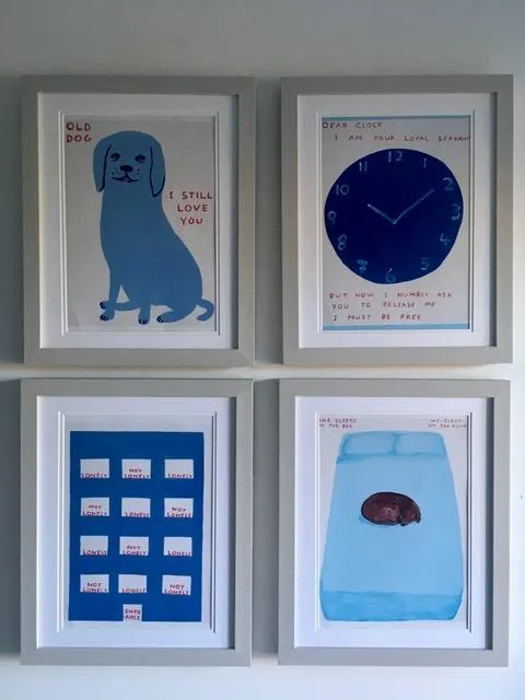 David Shrigley OBE(b 1968) ‘Old Dog I Love You’ Offset Lithograph, Mini Series Framed, Edition, 2020