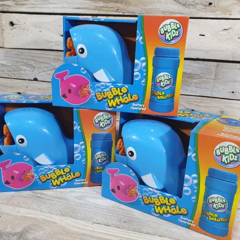 3 x Blue Children's Fun Bubble Kidz Bubble Whale. Comes with pack of bubbles. Rrp £36