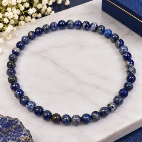 Blue Lapis Lazuli Beaded Necklace