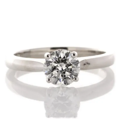 Platinum Single Stone Claw Set Diamond Ring 1.07 Carats