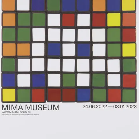 Invader (b. 1969-) Rubikcubist Poster 9  – Rubik Invader, CYCLOPS, – A Mima Exhibition Poster, 2022