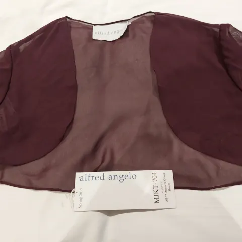 Chiffon jacket from Alfred Angelo in eggplant/grape
