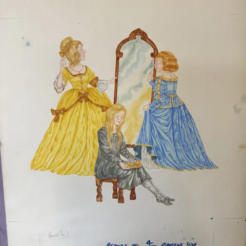 Original Artwork For Cinderella Book 1970's Andrew Skilleter Free Post In UK