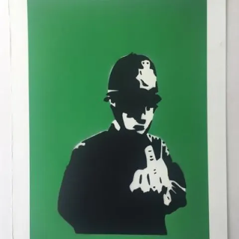 Banksy Not Banksy, 'Rude Copper' Screenprint, Signed, Editioned, COA 2018