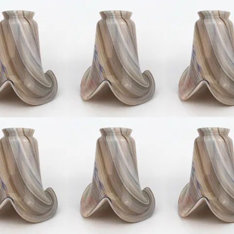 Set of 6 Agate Style Glass Shades