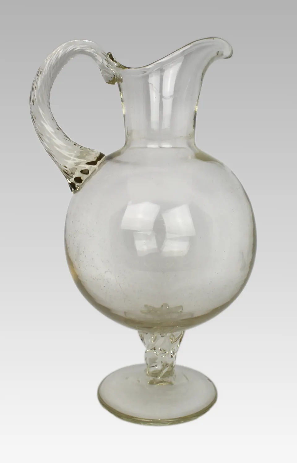 Antique Glass Footed Ewer, Late 19th Century