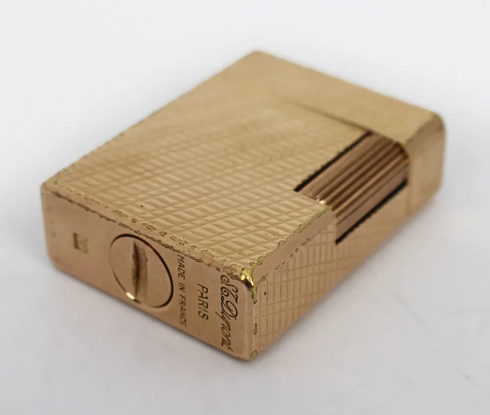 Vintage S.T. Dupont Paris Gold-Plated Ligne 1 Small Lighter, Monogrammed