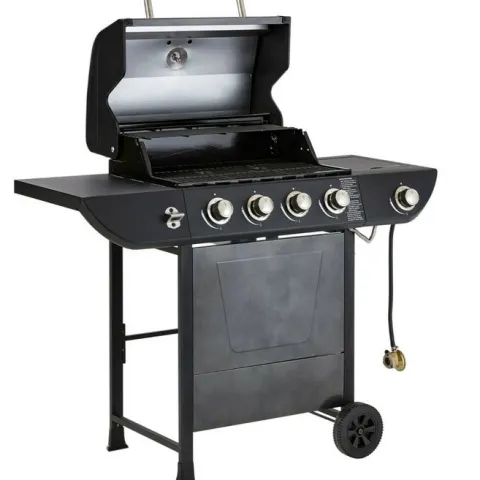 (17/6A) RRP £220. Uniflame 4 Burner Propane Gas Grill With Side Burner. Can Cook Up to 24 Burgers A