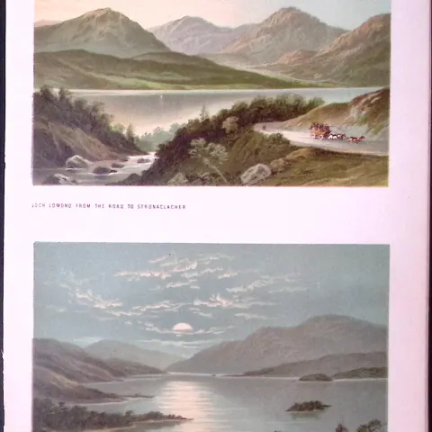 Scotland The Road to Stronaclacher & The Upper End Loch Lomond Antique Print-41