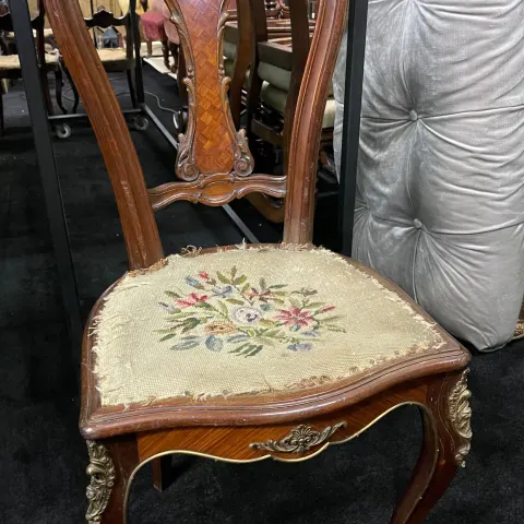 Antique French Parquetry Kingwood Chair