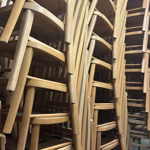 20 x Natural Calcutta Stacking Chairs