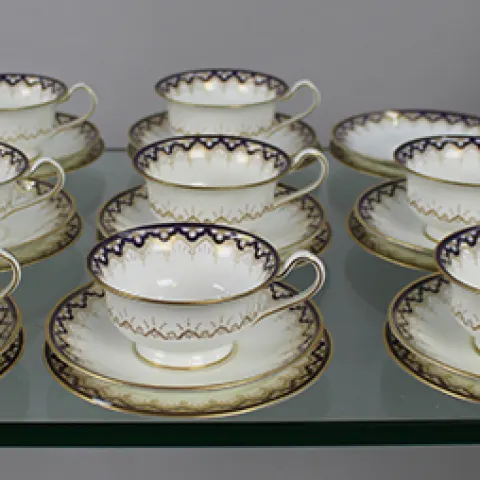 Edwardian Wedgwood Cobalt Blue & White Tea Service