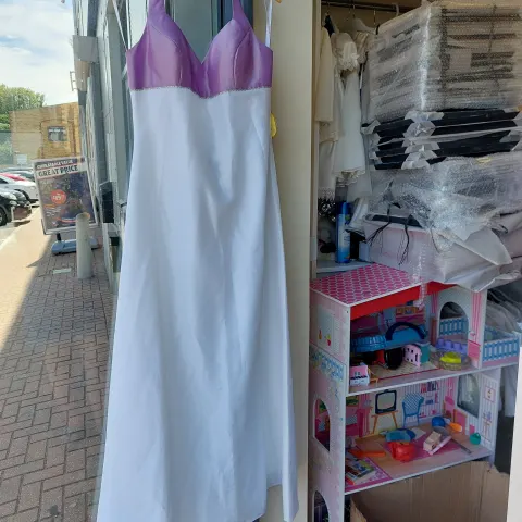 Lilac and white prom dress size XL approx 14 to 16