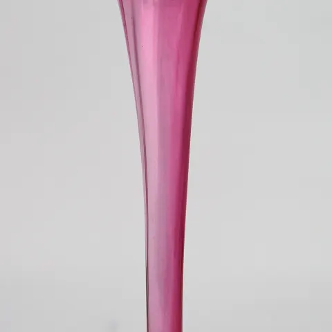 Victorian Cranberry Glass Frilled Top Trumpet Vase