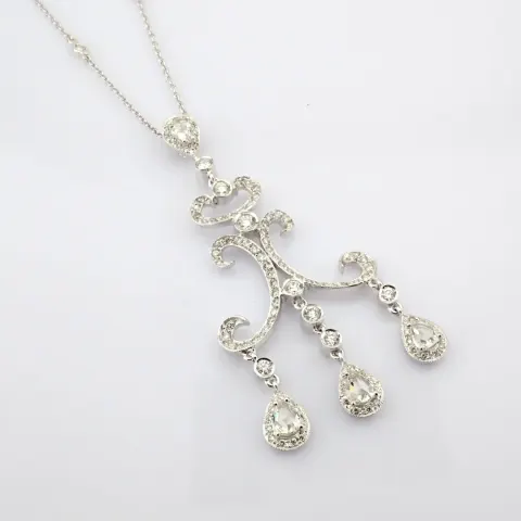 An exquisite necklace intricately detailed with brilliant diamonds and gold