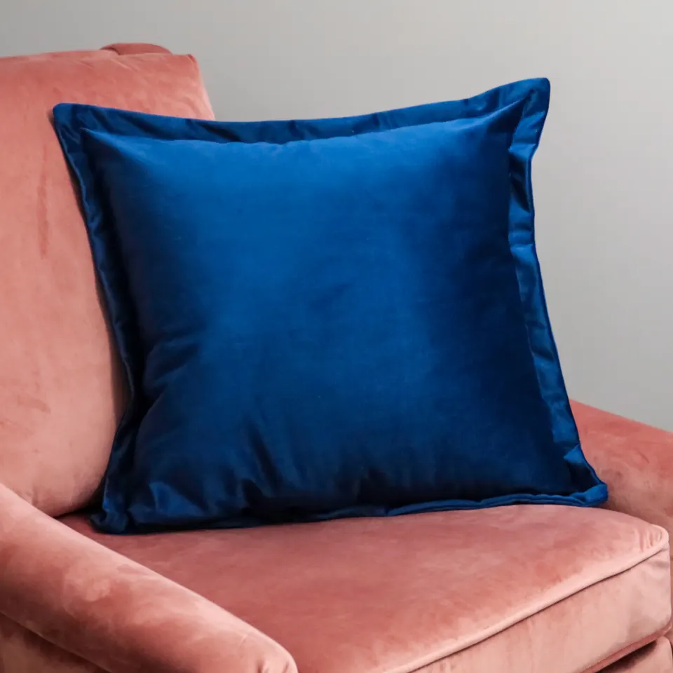 Navy Blue Velvet Cushion - Feather Filled RRP - £40