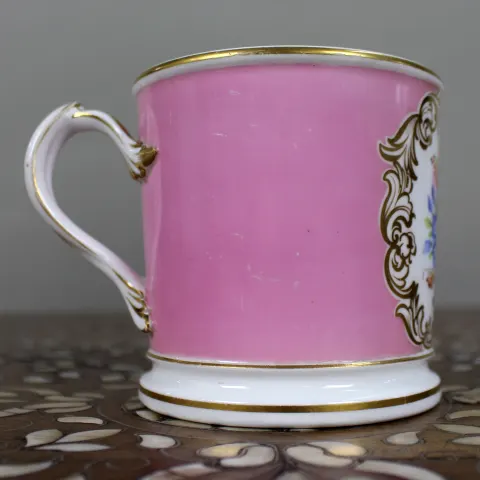 Mid-19th Century Grainger Worcester Porcelain Tankard – Rose Pompadour Ground