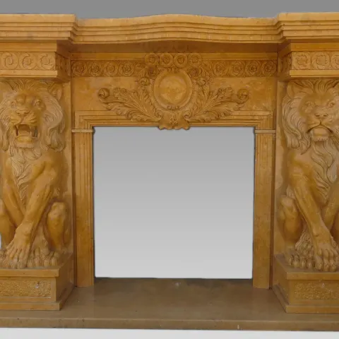 Carved Fire Surround with Lions
