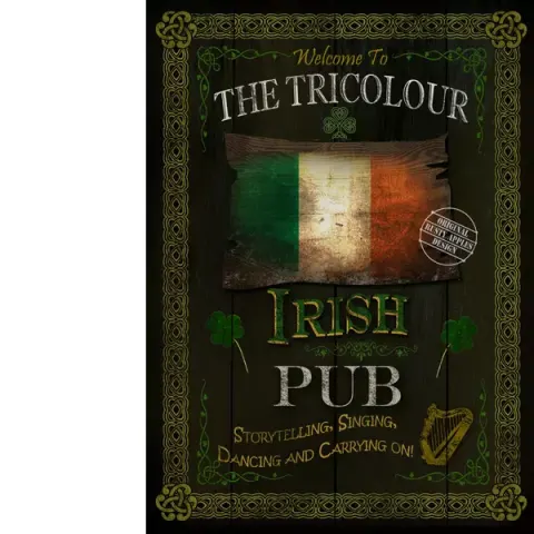 Irish Traditional Pub Sign The Tricolour Large Metal Wall Art