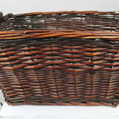 Vintage Wicker Two Handled Basket