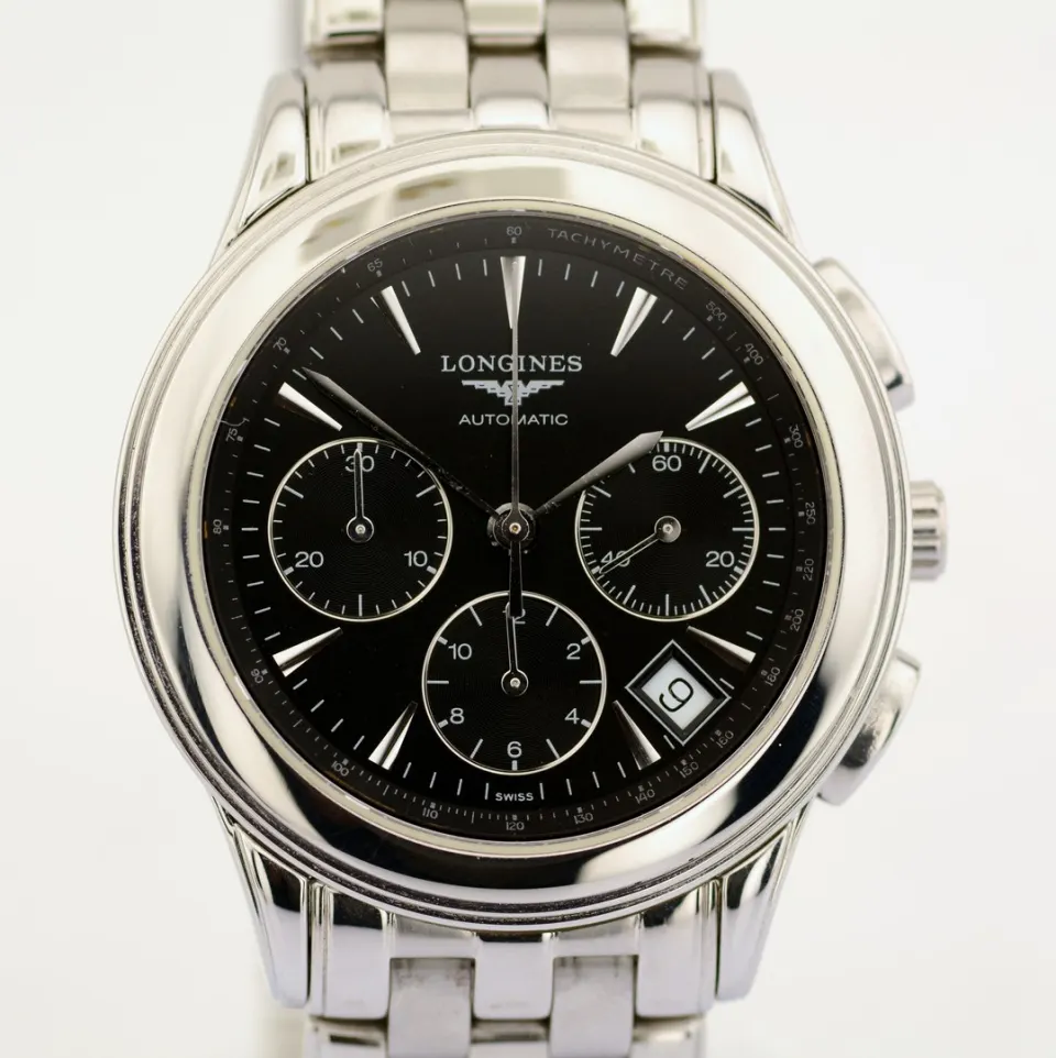 Longines / Flagship Automatic Chronograph Date - Gentlemen's Steel Wristwatch