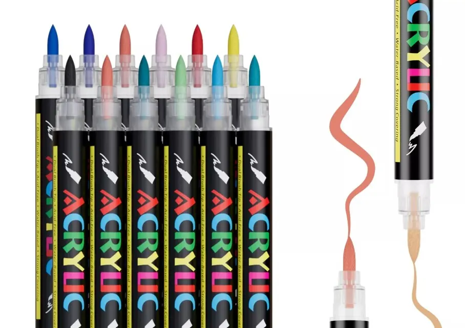 Acrylic Paint Pens, Paint Markers with Flexible Brush Tip L5