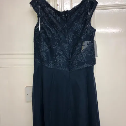 Richard Designs bridesmaid or prom dress, RDM1044, size 14 in navy