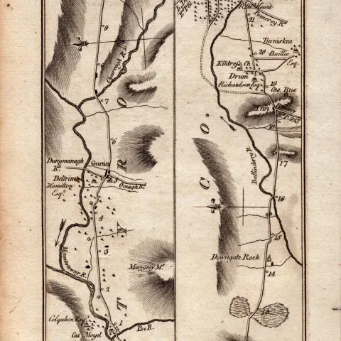 Ireland Rare Antique 1777 Road Map Clogher Donagh Newtownstewart Cookstown-258.