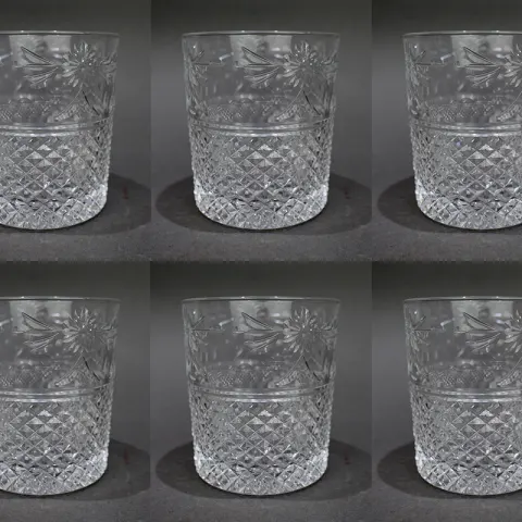 Set of 6 Stuart "Beaconsfield" Cut Crystal Tumblers