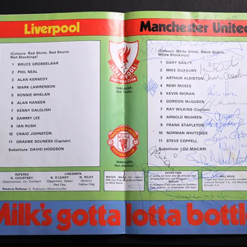 A signed Liverpool v Manchester United 1983 League Cup Final Programme
