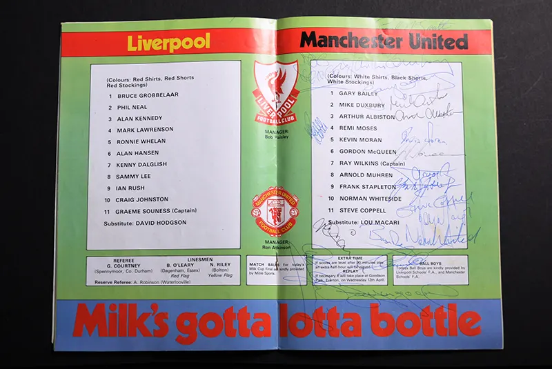 A signed Liverpool v Manchester United 1983 League Cup Final Programme
